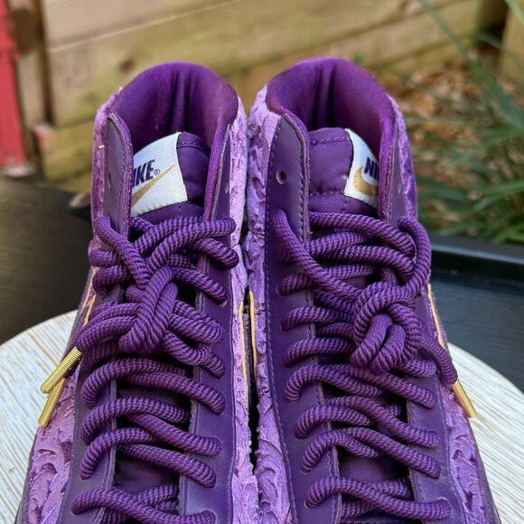 Nike Blazer Mid Night Purple Women's 7 Mid Top Basketball Sneakers Embroidered - Picture 5 of 14